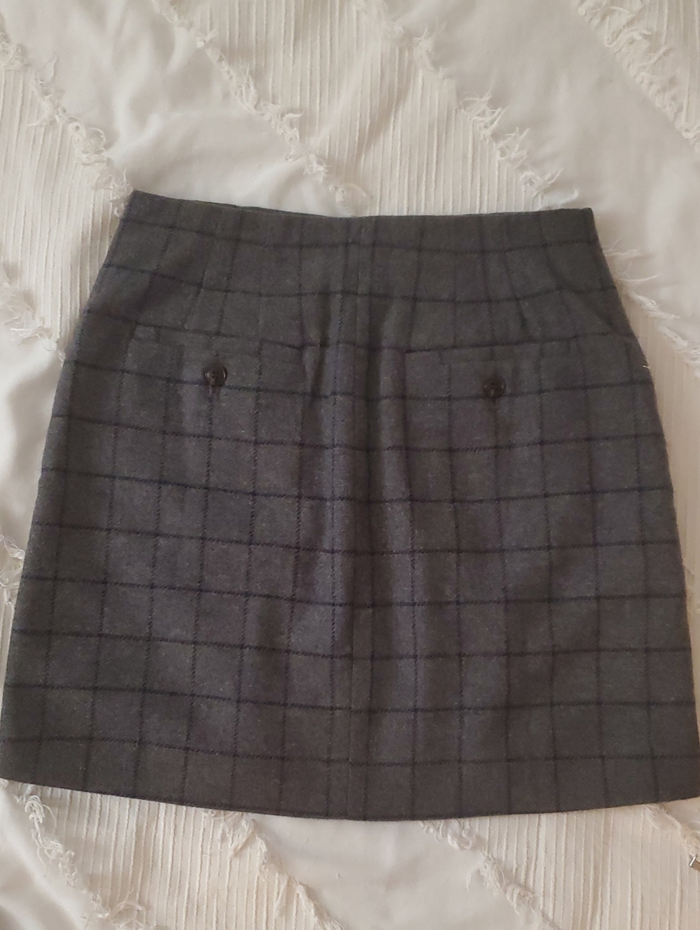 Madewell Wool Button-Front Mini Skirt In Windowpane - Picture 13 of 13